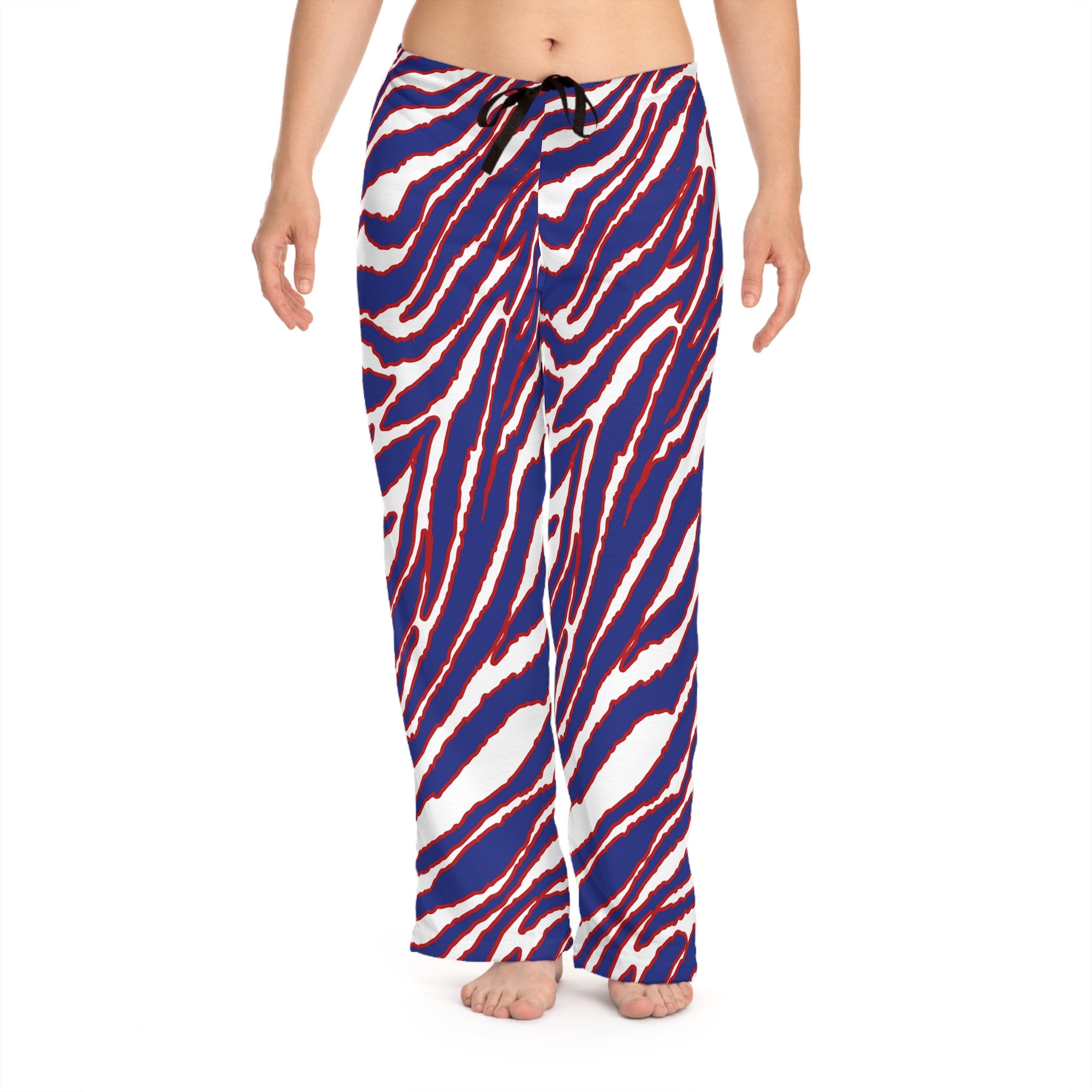 Mafia Buffalo Football Zebra Striped Women's Pajama Pants (AOP)