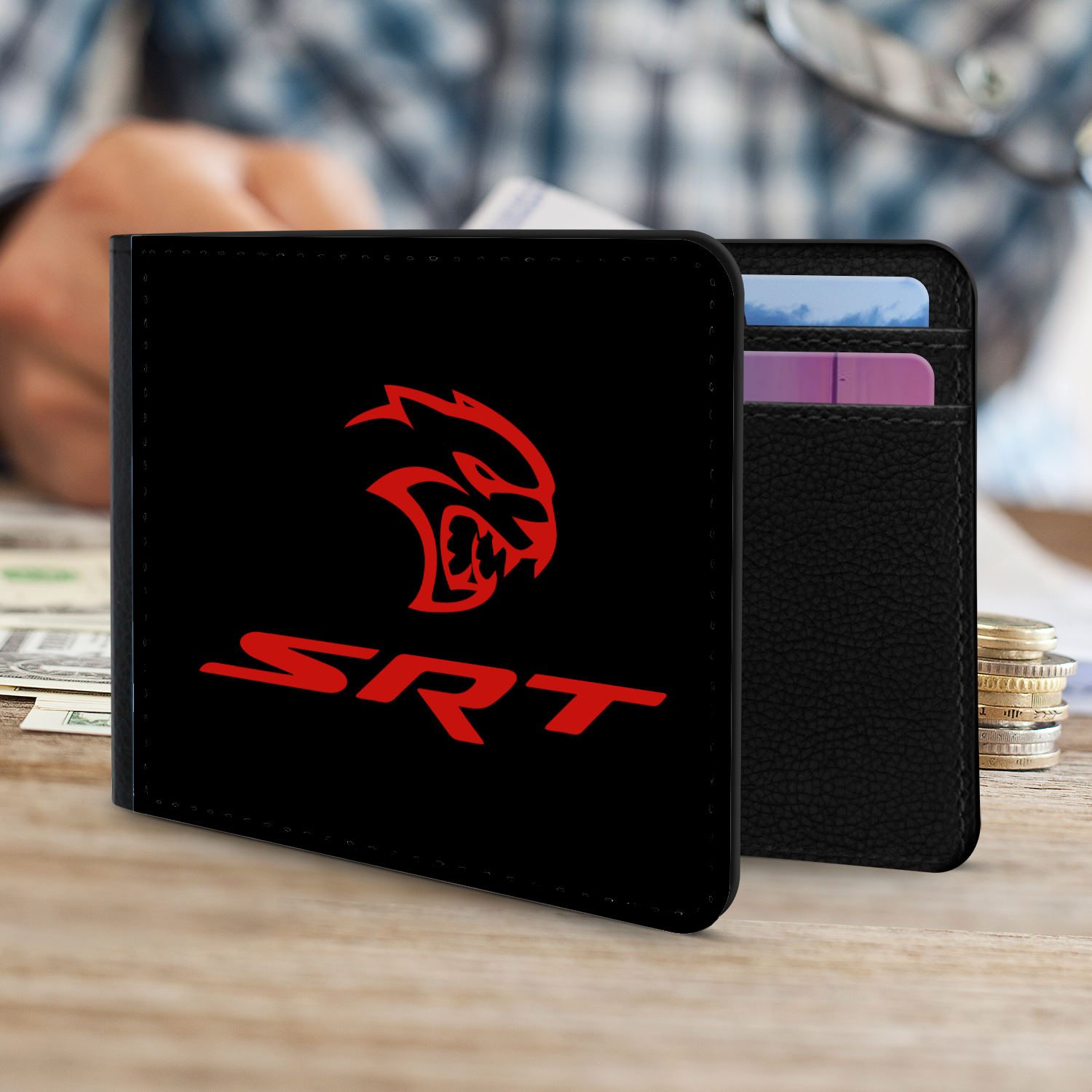 Hellcat Mopar Men's Faux Leather Wallet