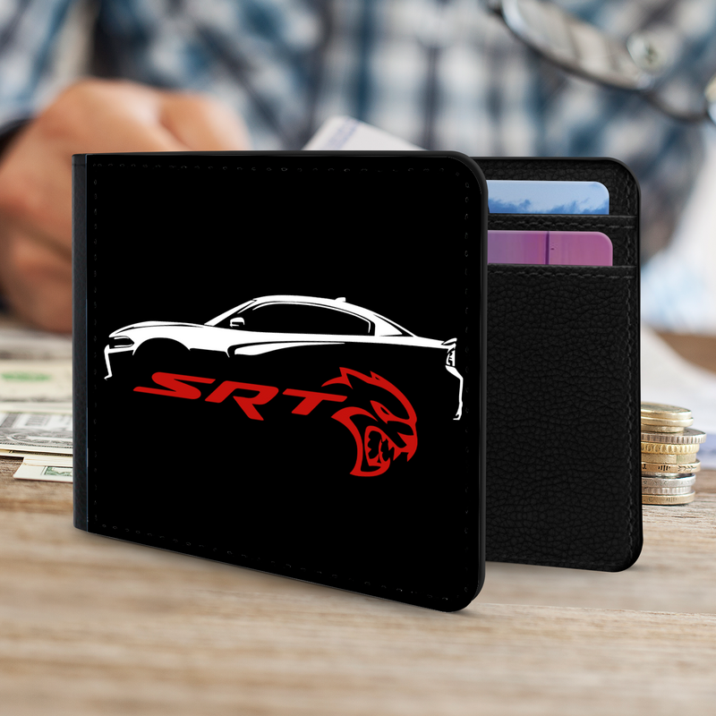 Charger SRT Race Car Men's Faux Leather Wallet - Driven Brand Apparel